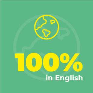 100% in english